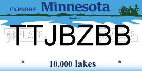TTJBZBB Minnesota License Plate