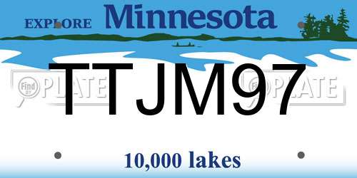 TTJM97 Minnesota License Plate