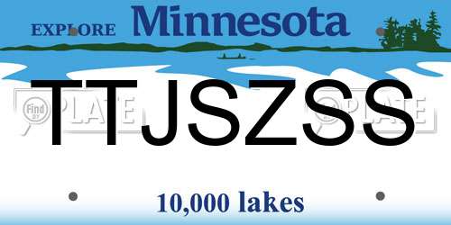 TTJSZSS Minnesota License Plate