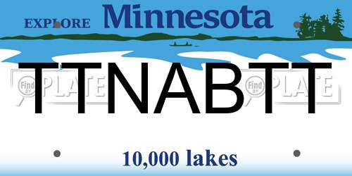 TTNABTT Minnesota License Plate