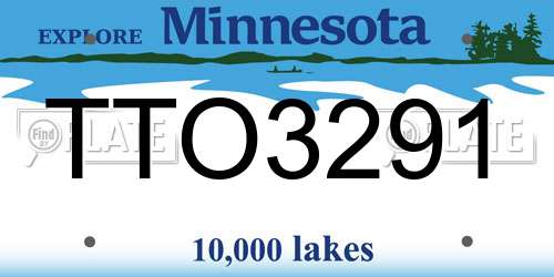 TTO3291 Minnesota License Plate
