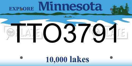 TTO3791 Minnesota License Plate