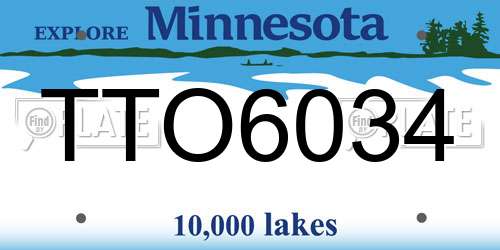 TTO6034 Minnesota License Plate