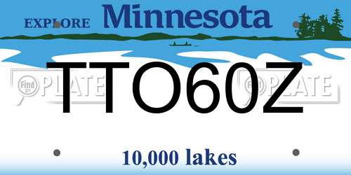 TTO60Z Minnesota License Plate