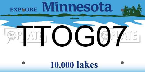 TTOG07 Minnesota License Plate