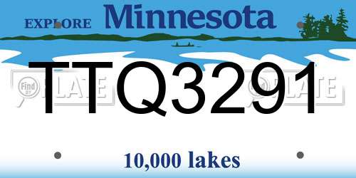 TTQ3291 Minnesota License Plate