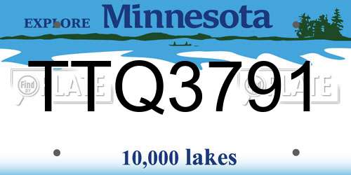 TTQ3791 Minnesota License Plate