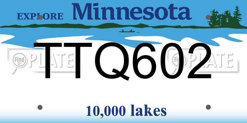 TTQ602 Minnesota License Plate