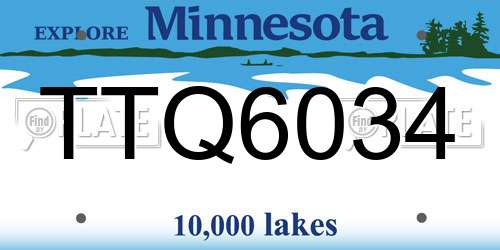 TTQ6034 Minnesota License Plate