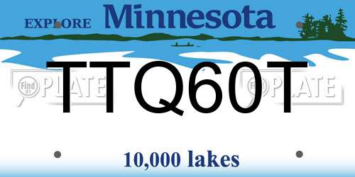 TTQ60T Minnesota License Plate