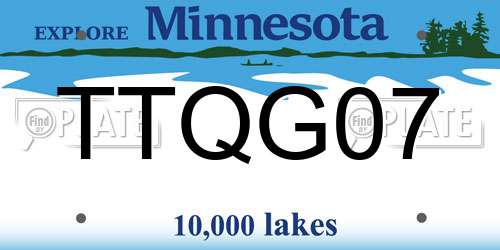 TTQG07 Minnesota License Plate