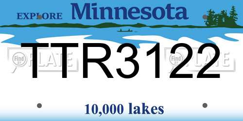 TTR3122 Minnesota License Plate