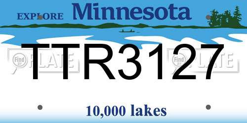 TTR3127 Minnesota License Plate