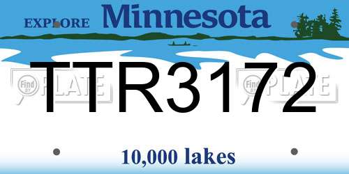 TTR3172 Minnesota License Plate