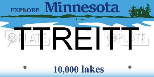 TTREITT Minnesota License Plate