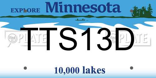 TTS13D Minnesota License Plate