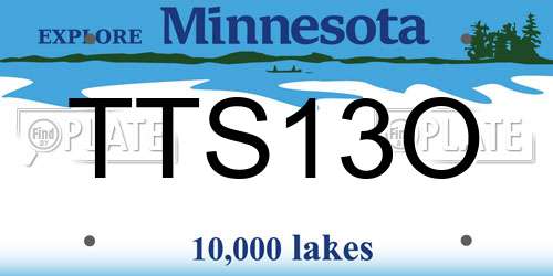 TTS13O Minnesota License Plate