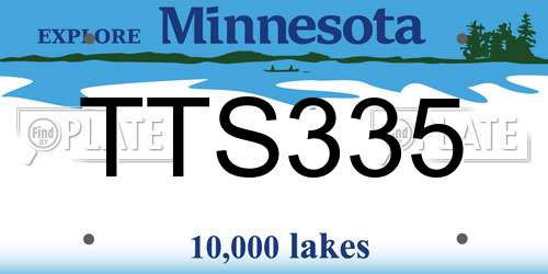 TTS335 Minnesota License Plate