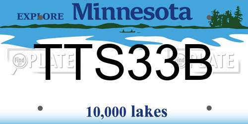 TTS33B Minnesota License Plate
