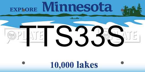 TTS33S Minnesota License Plate