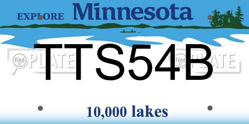 TTS54B Minnesota License Plate