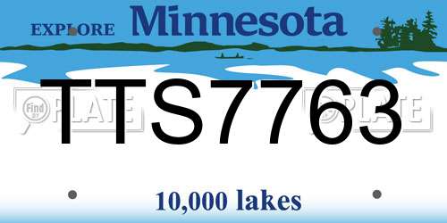 TTS7763 Minnesota License Plate
