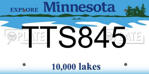TTS845 Minnesota License Plate