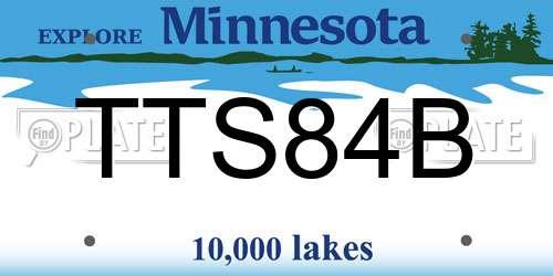 TTS84B Minnesota License Plate