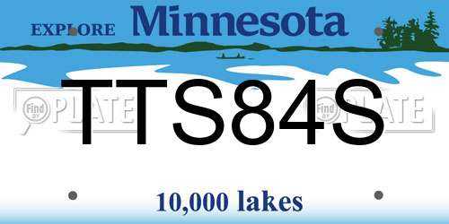 TTS84S Minnesota License Plate
