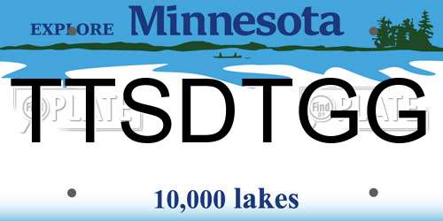 TTSDTGG Minnesota License Plate