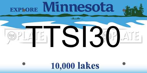 TTSI30 Minnesota License Plate