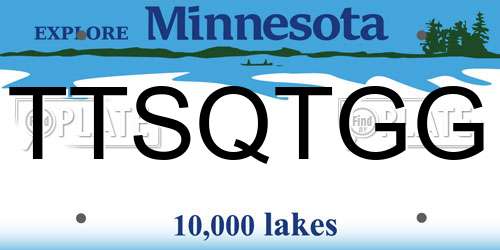 TTSQTGG Minnesota License Plate