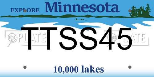 TTSS45 Minnesota License Plate