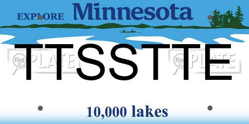 TTSSTTE Minnesota License Plate