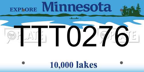 TTT0276 Minnesota License Plate