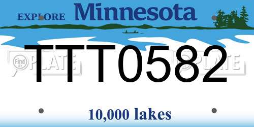 TTT0582 Minnesota License Plate