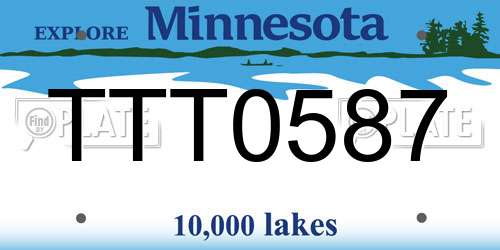TTT0587 Minnesota License Plate