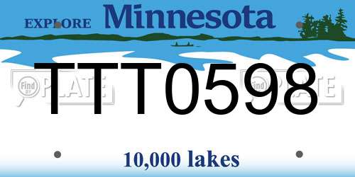 TTT0598 Minnesota License Plate
