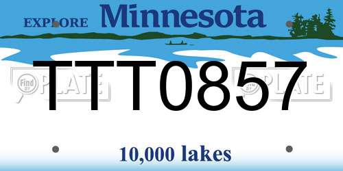 TTT0857 Minnesota License Plate