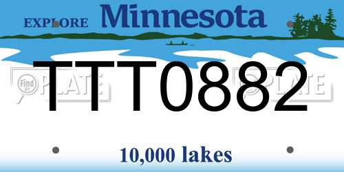 TTT0882 Minnesota License Plate