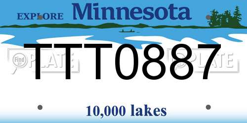 TTT0887 Minnesota License Plate