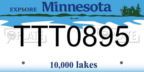 TTT0895 Minnesota License Plate