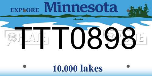 TTT0898 Minnesota License Plate