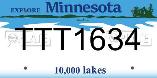 TTT1634 Minnesota License Plate
