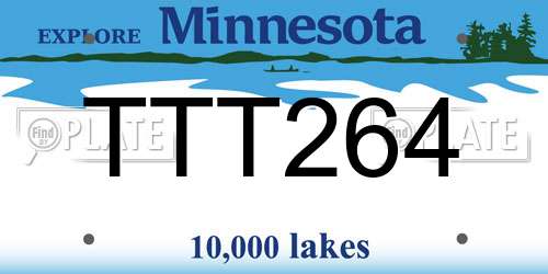 TTT264 Minnesota License Plate