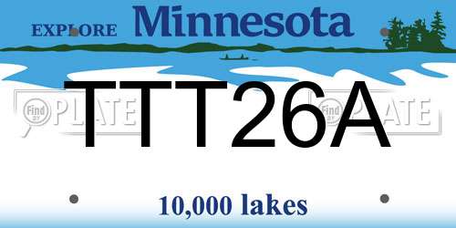 TTT26A Minnesota License Plate