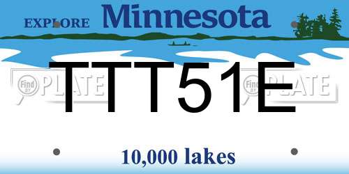 TTT51E Minnesota License Plate