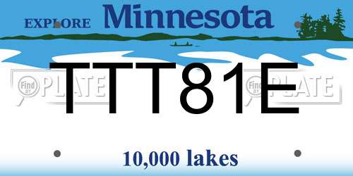 TTT81E Minnesota License Plate