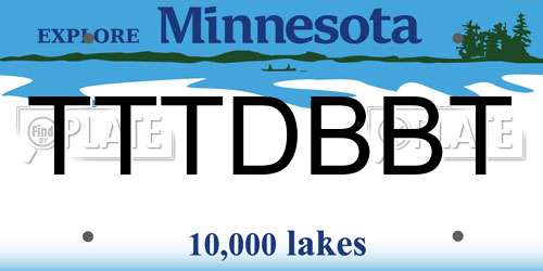 TTTDBBT Minnesota License Plate