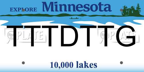 TTTDTTG Minnesota License Plate